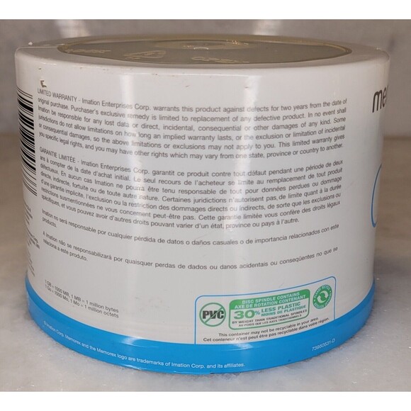 Memorex CD-R (50-Pack) 52X 700MB 80 Min - Blank Recordable Discs - New Sealed - Picture 3 of 7